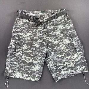 Regal Wear‎ Shorts Mens 46 Gray Digital Camo Cargo Belted Adjustable Utility